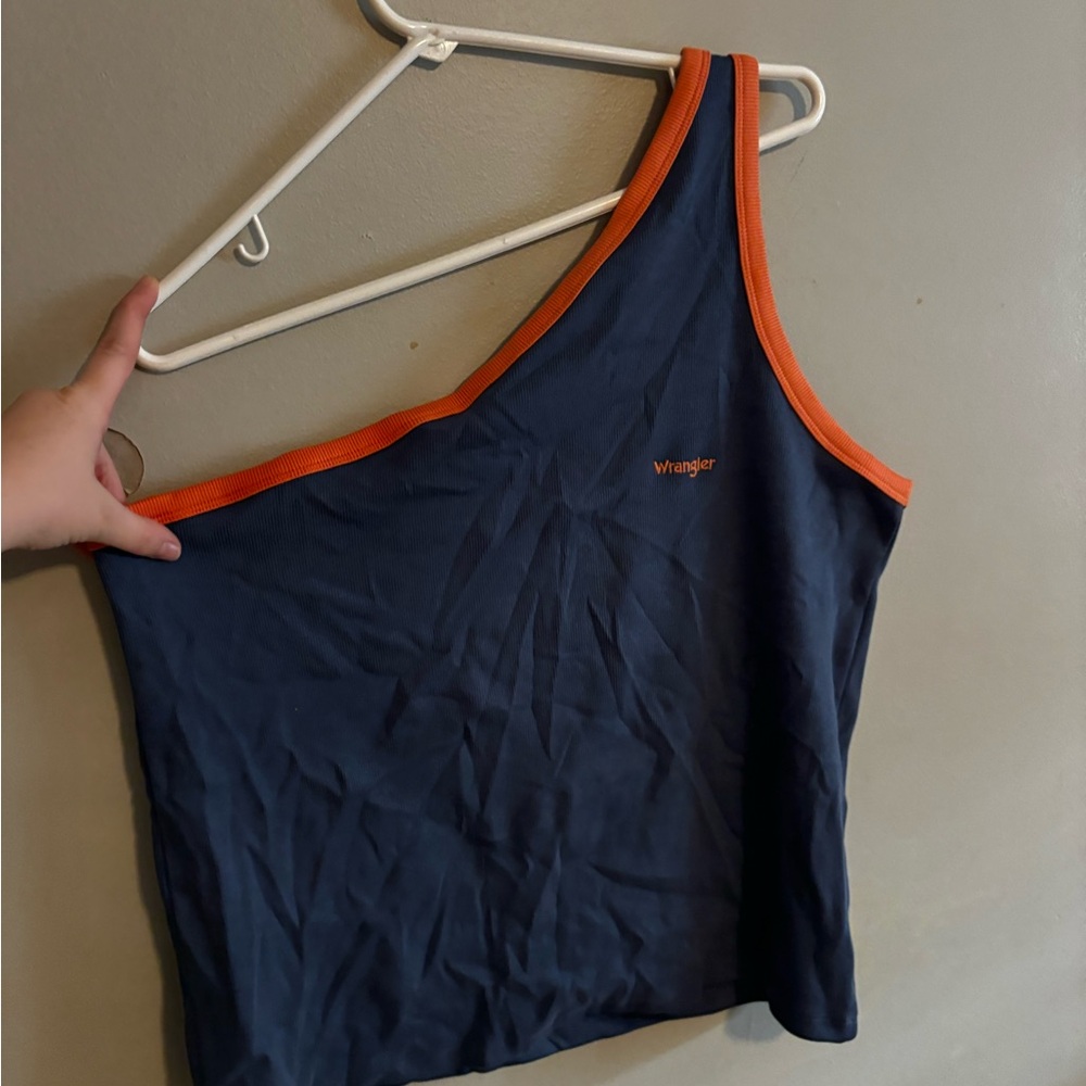 Wrangler Women's One-Shoulder Navy Crop Top NWT XXL